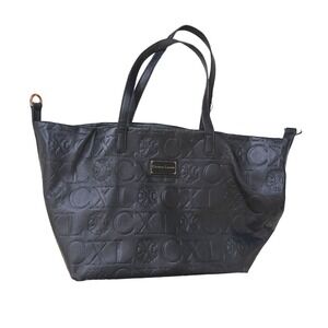 Vintage Y2K Christian Lacroix Embossed Logo Black Tote Bag Designer Purse